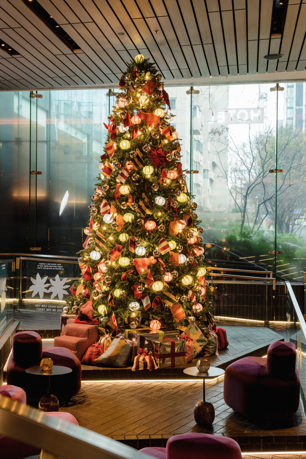 Christmas tree at Sea Containers London