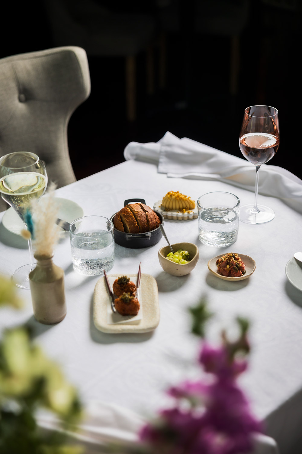 Food on the table at The Boat