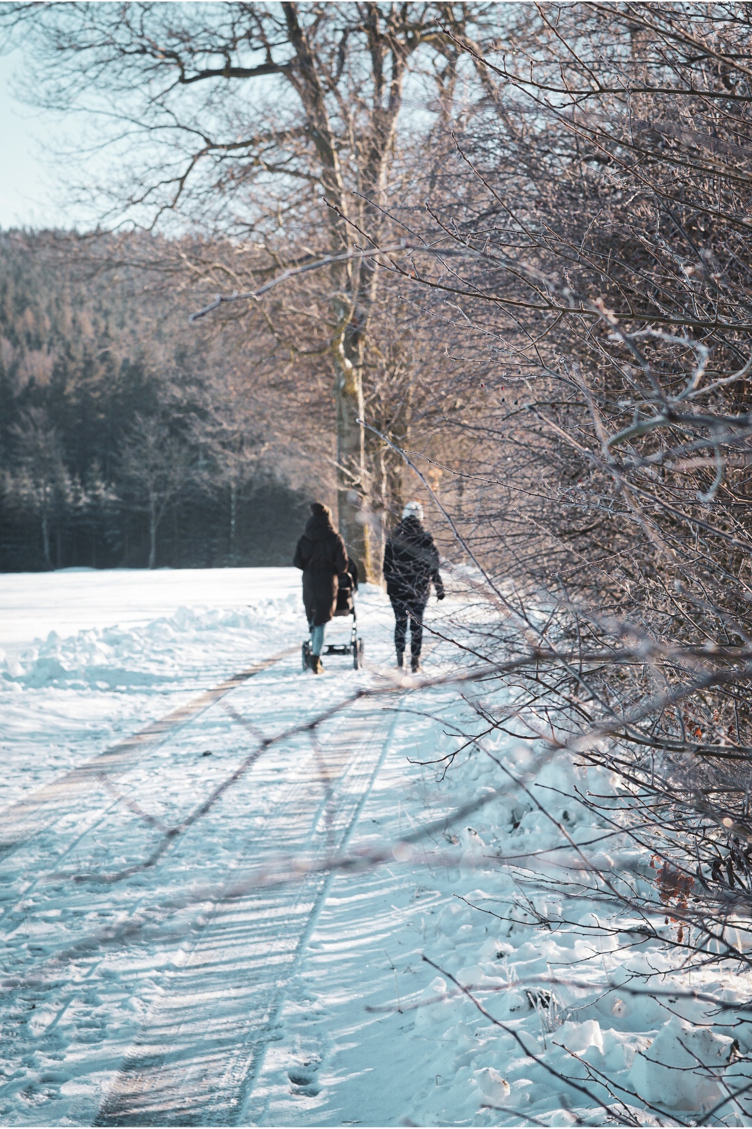 People walking in snow