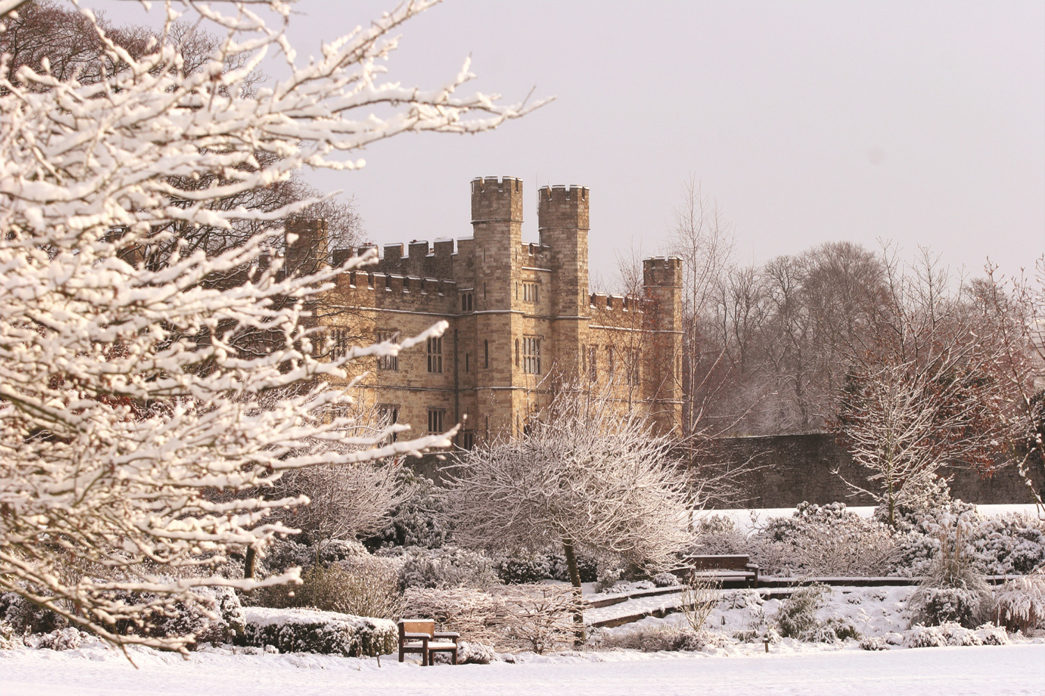 Leeds Castle in the snow