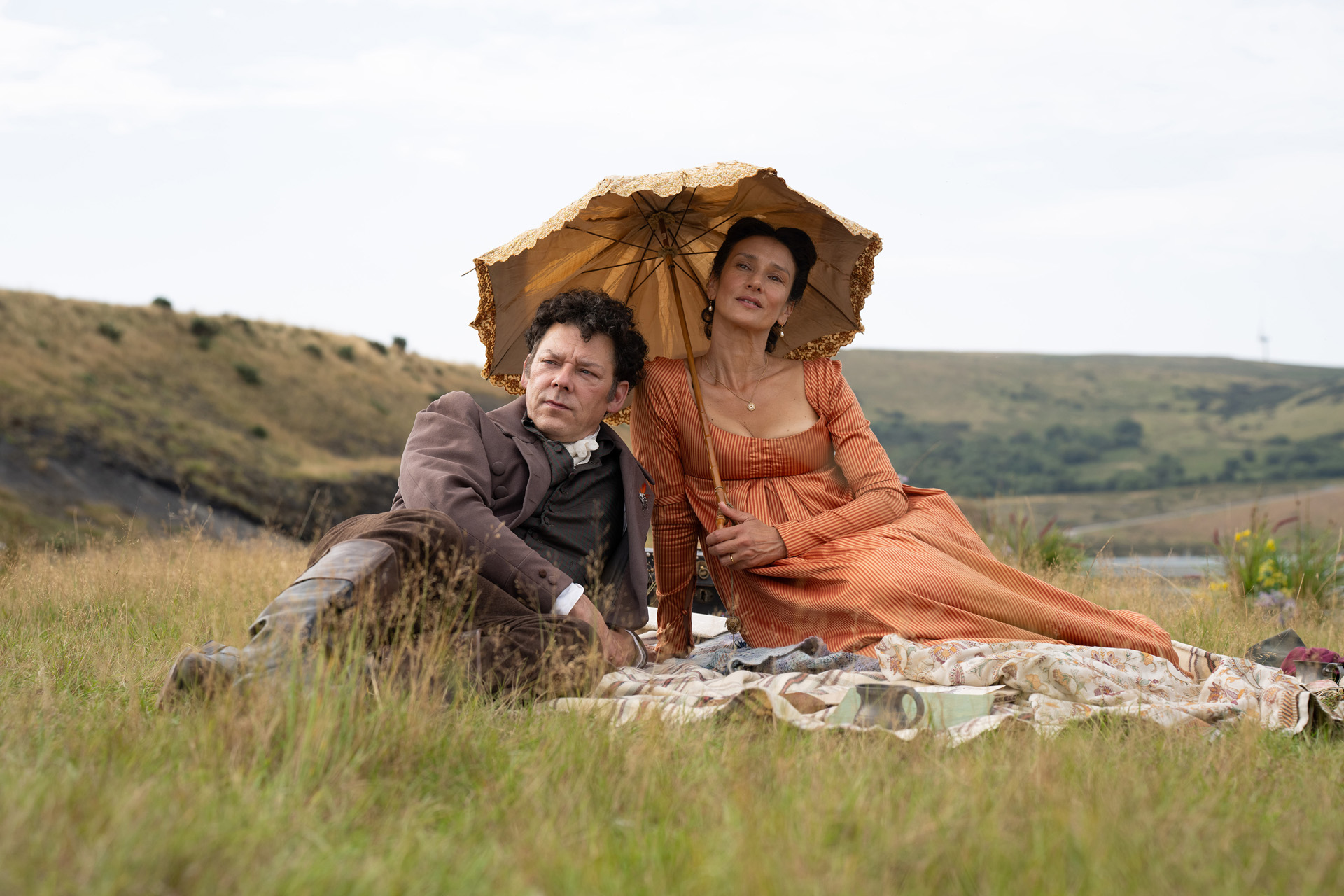 Mr Gardiner (RICHARD COYLE) & Mrs Gardiner (INDIRA VARMA) in The Other Bennet Sister.