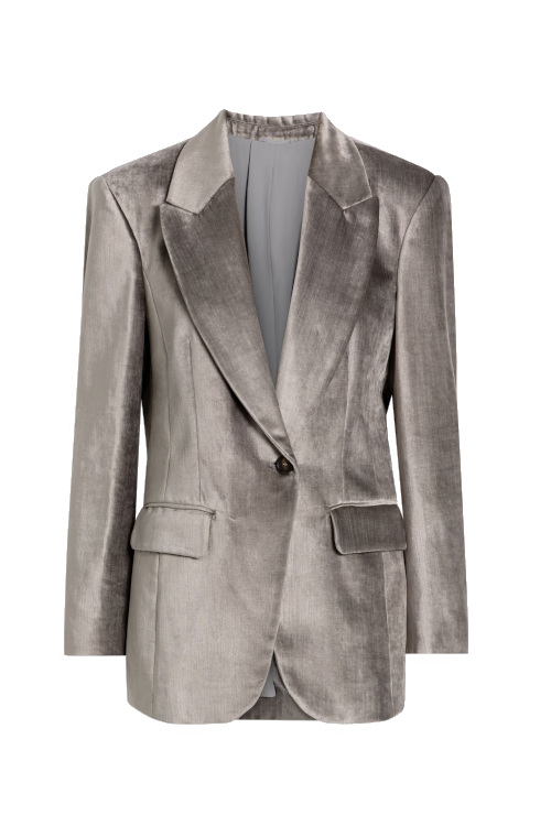 Silver velvet blazer