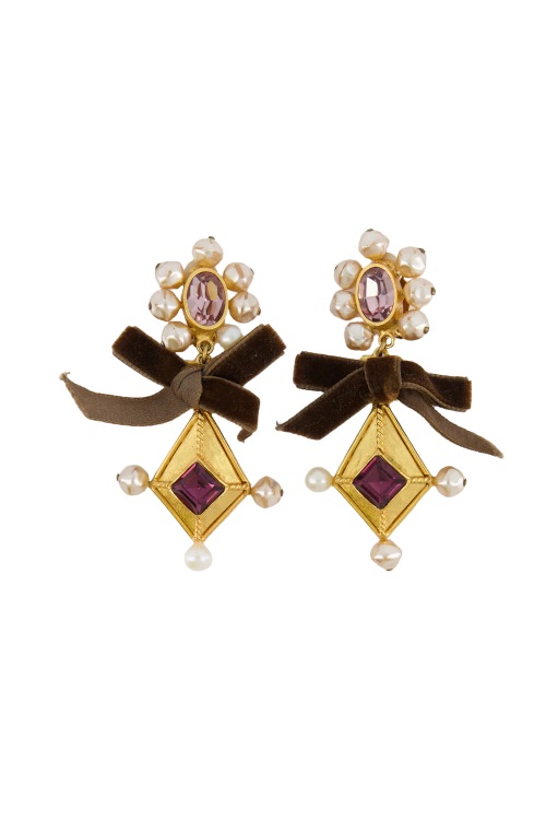 Clip on bow earrings