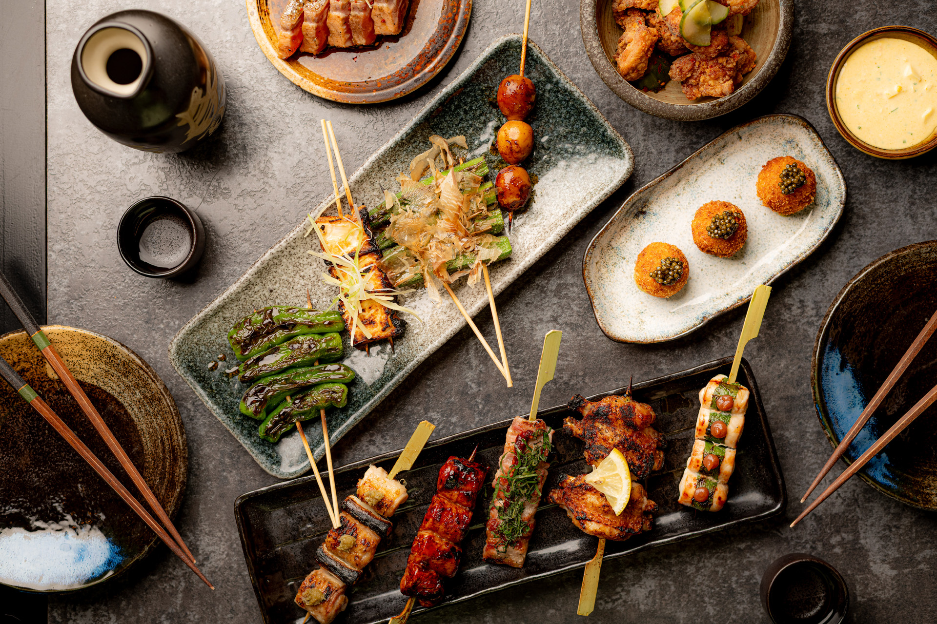 Dishes of food at Junsei