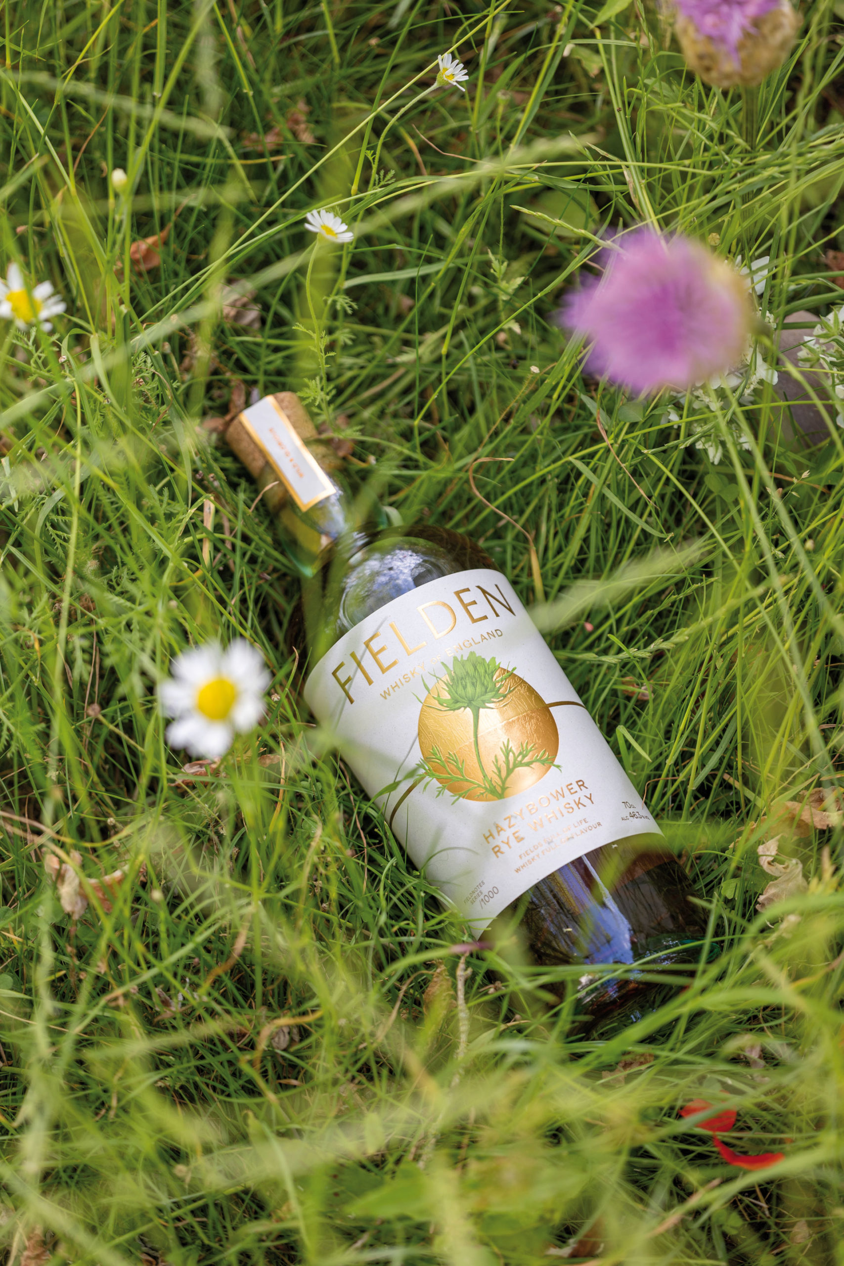 Fielden Whisky sat in a field