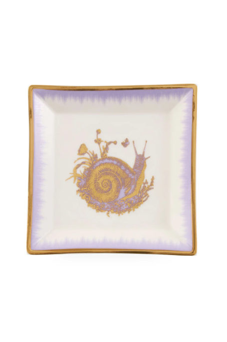Square tray with snail design