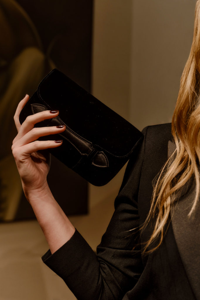 Knatchbull Collaborates With Mark Cross On Tuxedo-Inspired Evening Bag