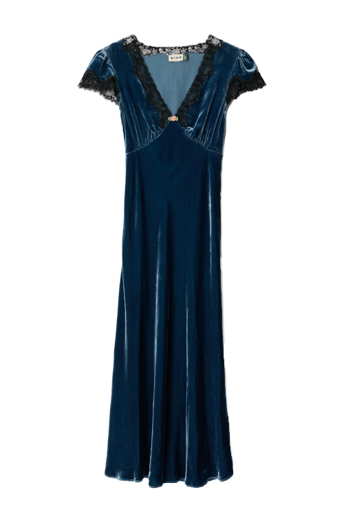 Blue velvet dress