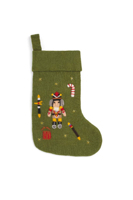 Green wool stocking