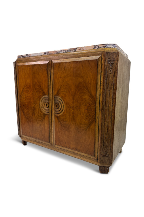 Wooden cabinet with marble top