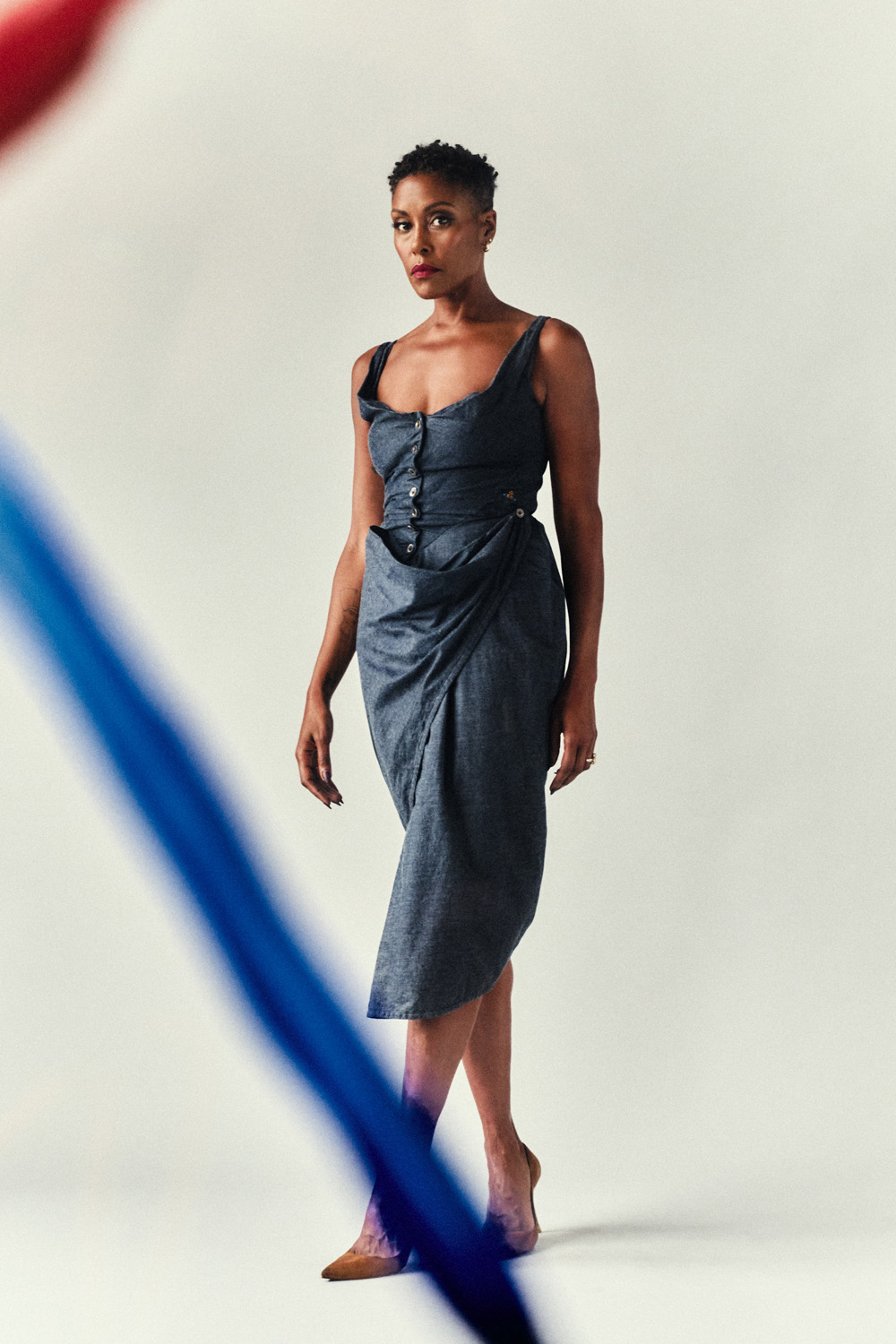 Christine Adams in a dress