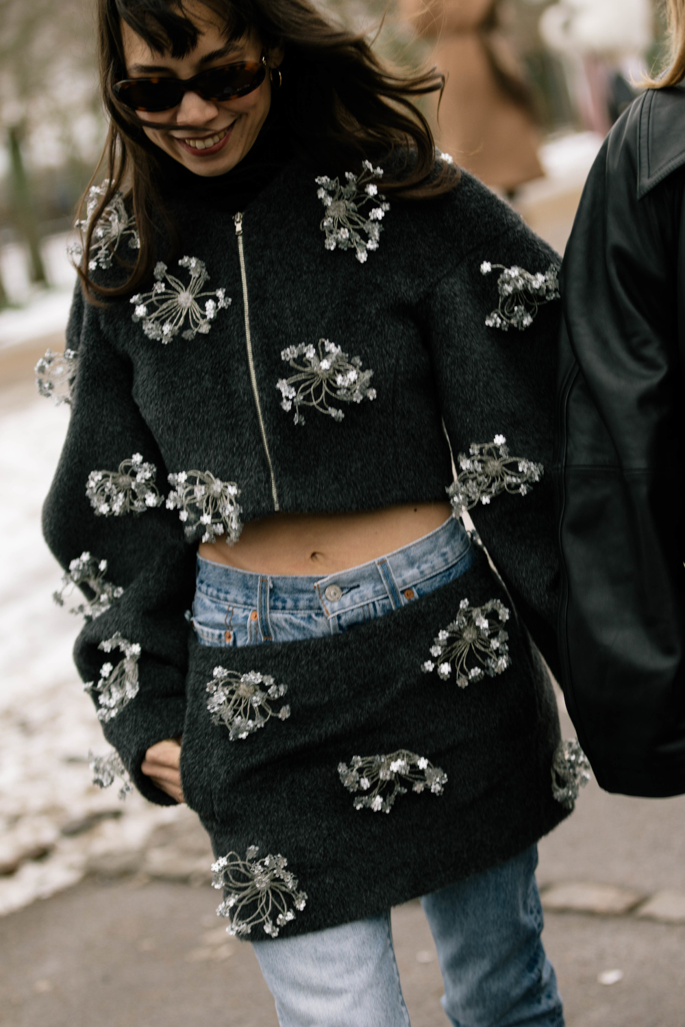 Woman in matching skirt and jacket | copenhagen fashion week street style