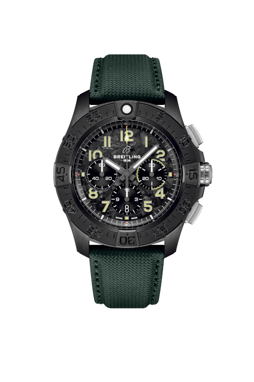 Watch with green strap