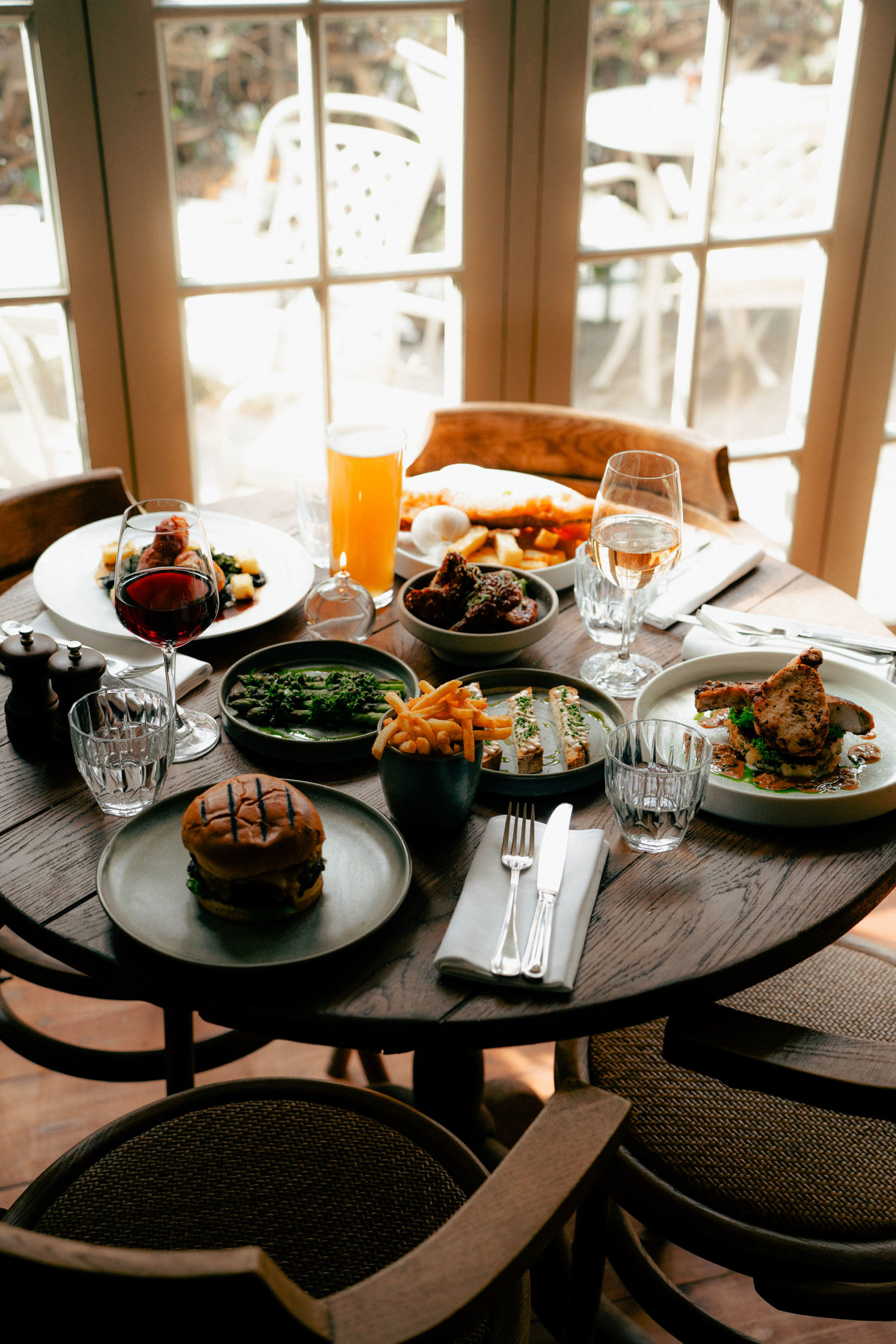 Food at the Brook & Badger pub, Fulham