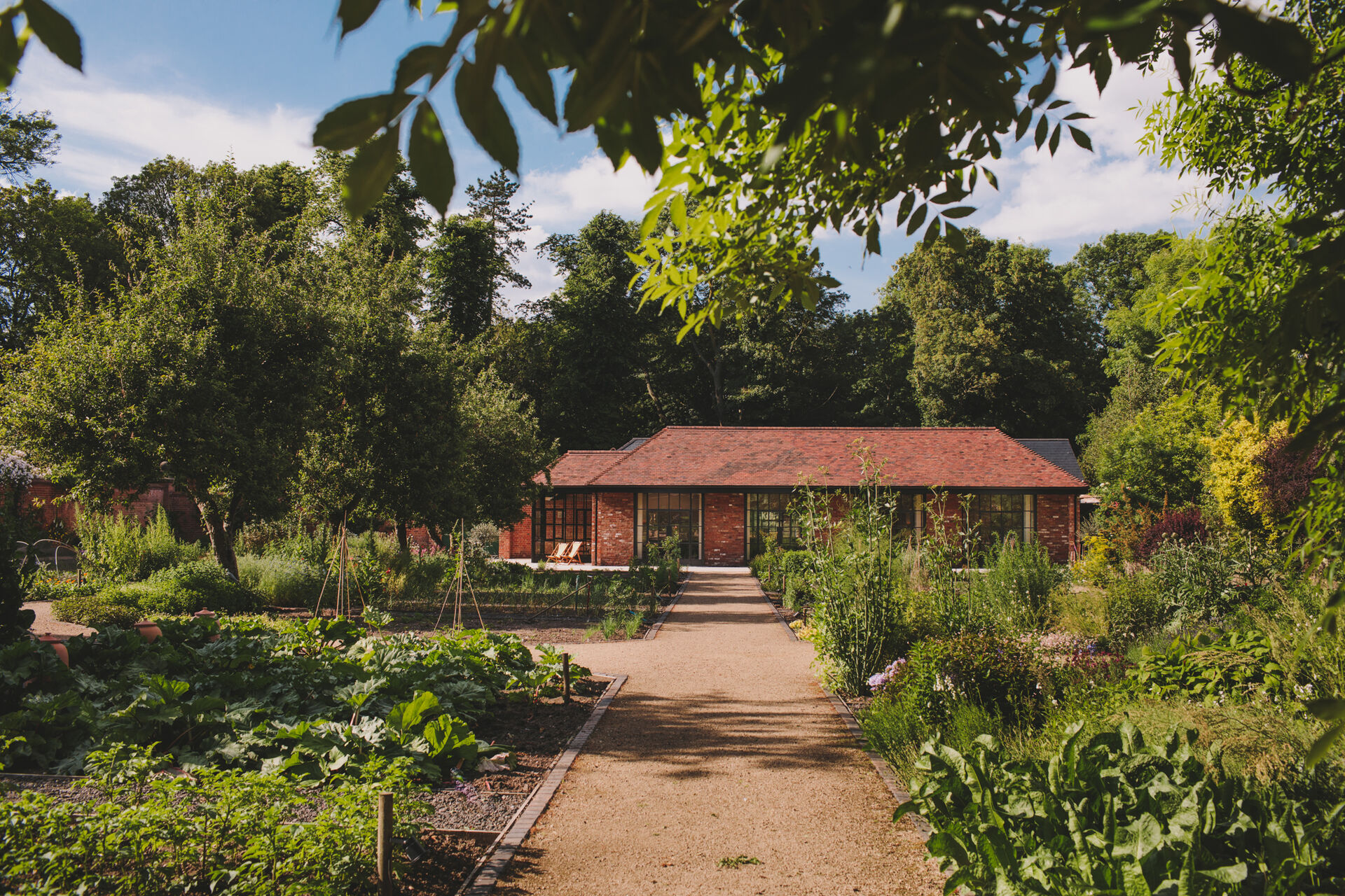 A restaurant surrounded by greenery