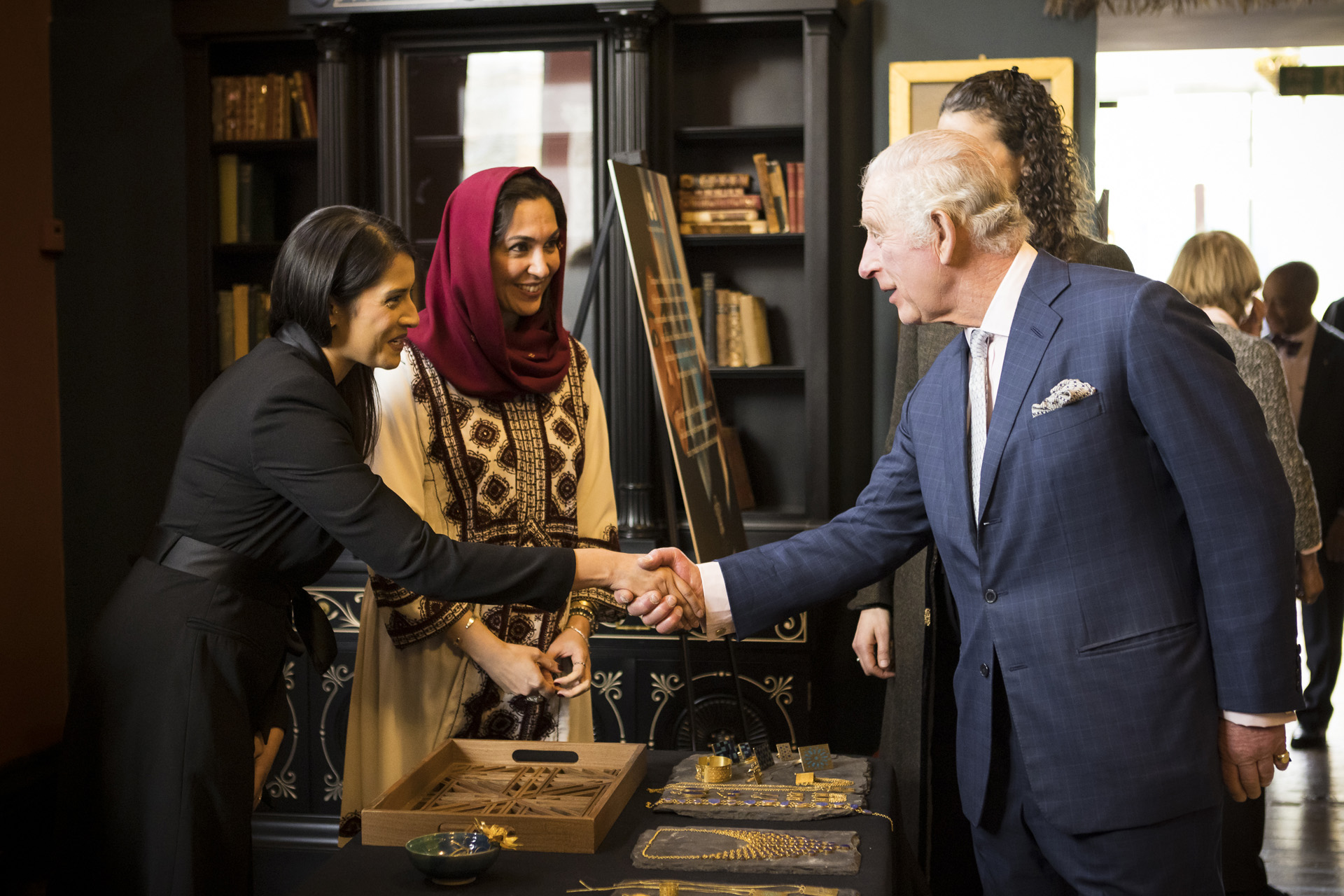 HM King Charles III visits Turquoise Mountain exhibition at Leighton House