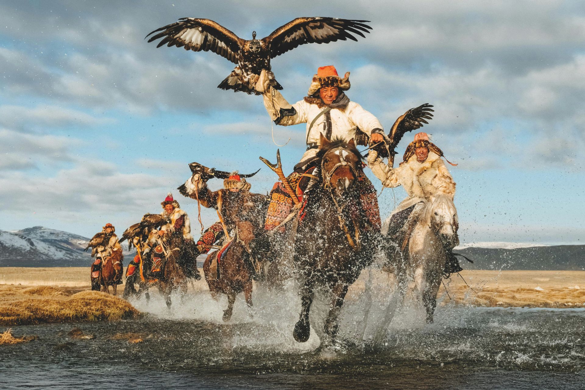 Herders on horseback in Mongolia