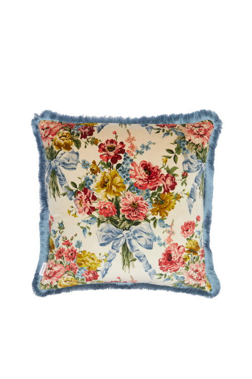 Blue floral cushion