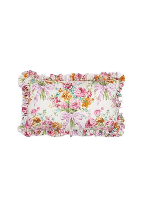 Pink floral cushion