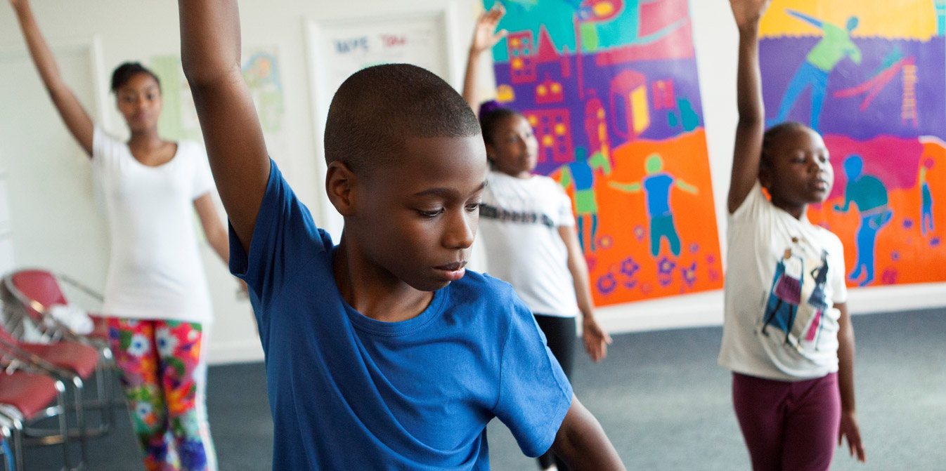 Group of children dancing at Art Space
