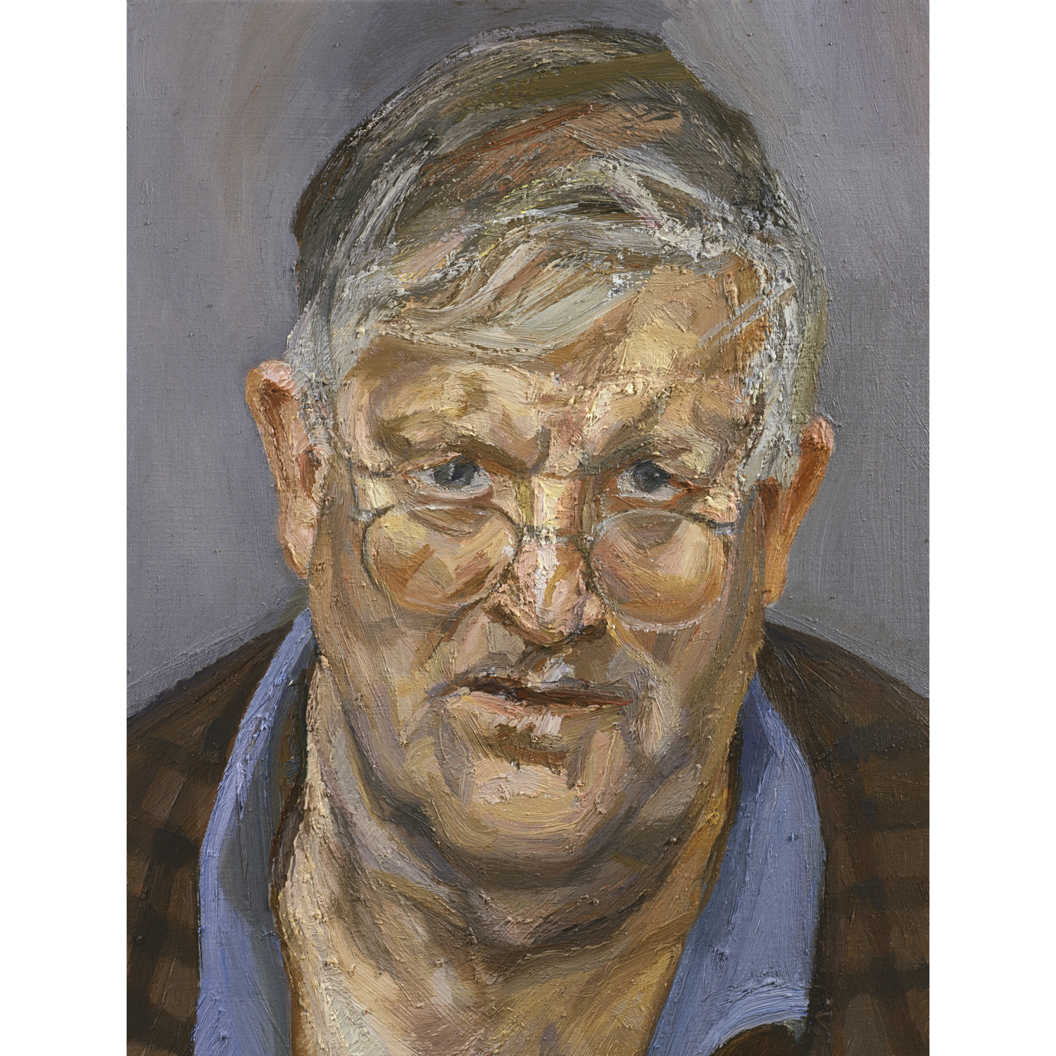 David Hockney, 2002, Lucian Freud, Oil on canvas.