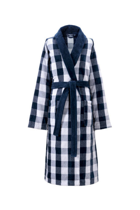 Blue check robe