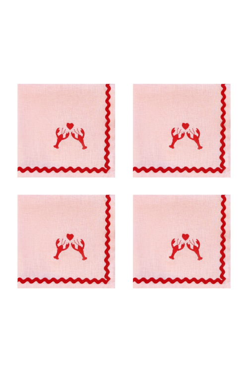 Pink lobster napkins