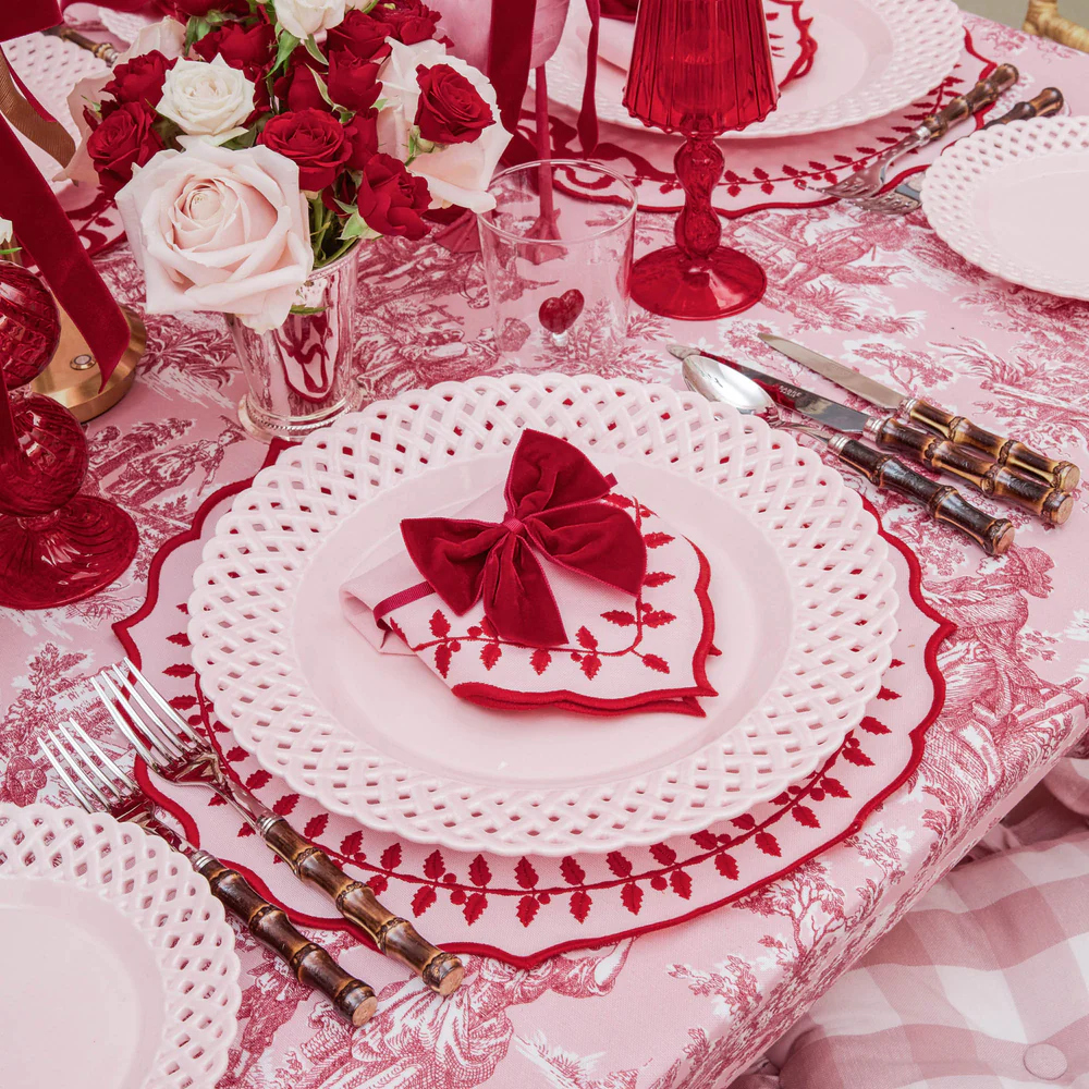 Table set for Valentine's Day