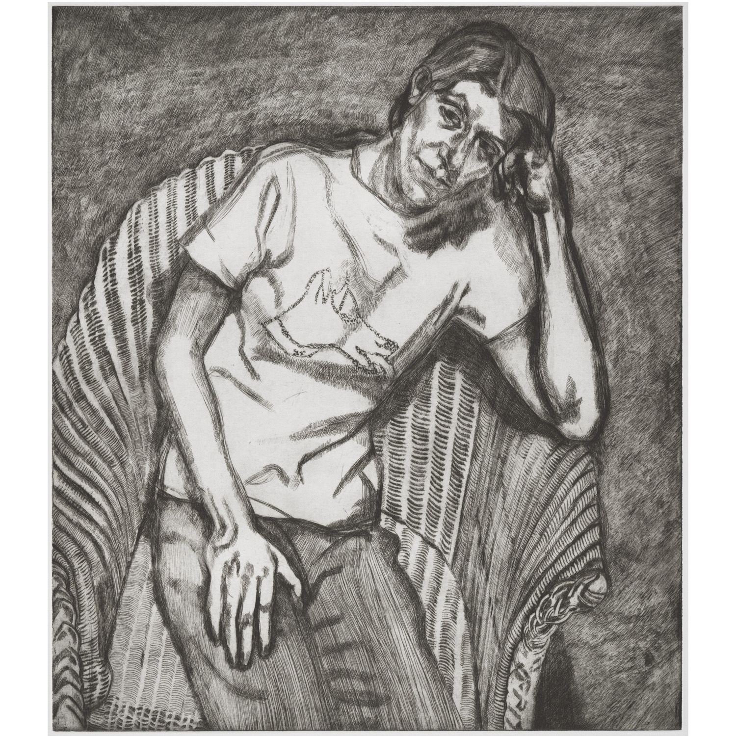 Lucian Freud's 'Bella in her Pluto T-Shirt' etching