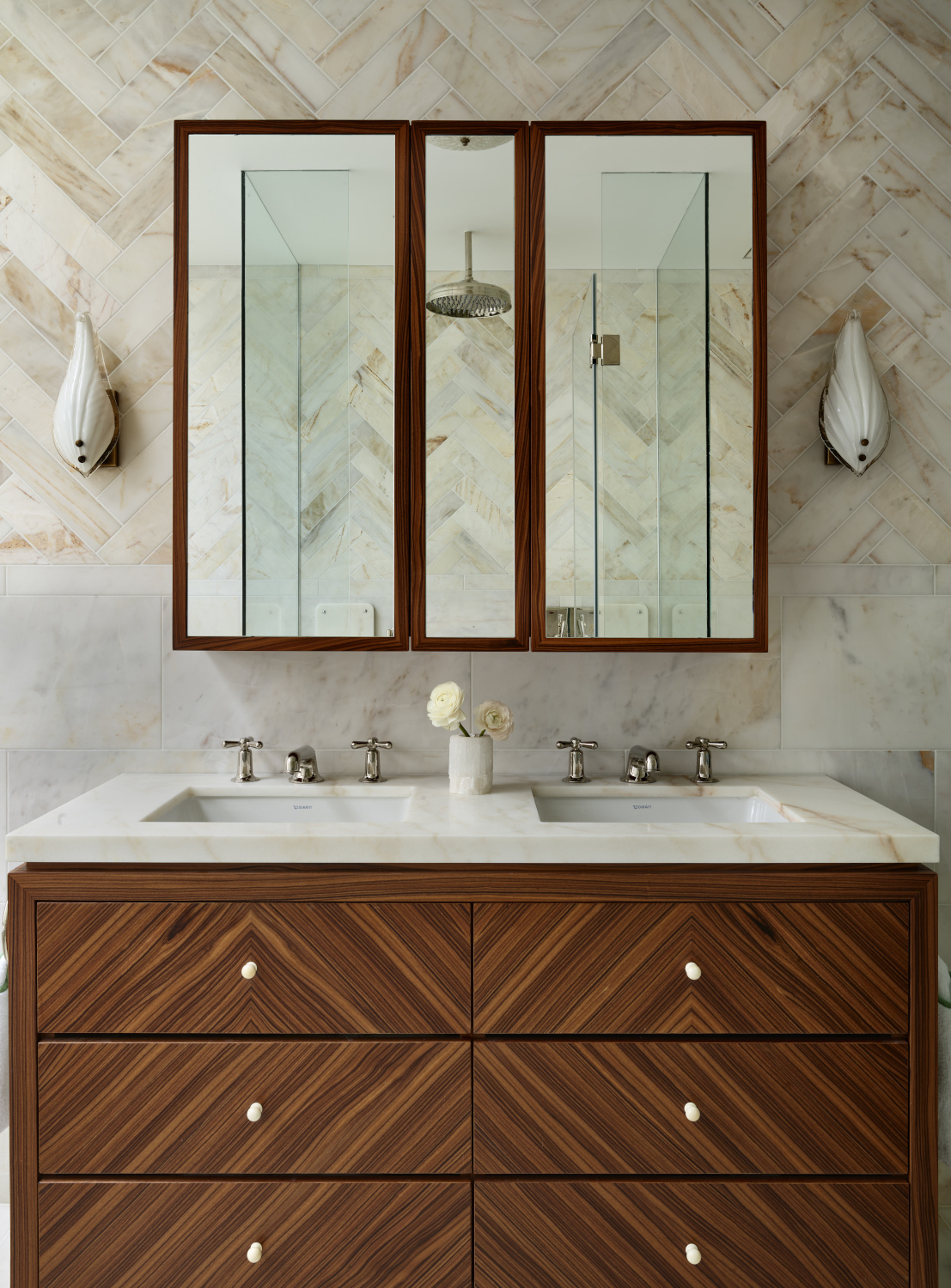 Close up of bathroom cabinet