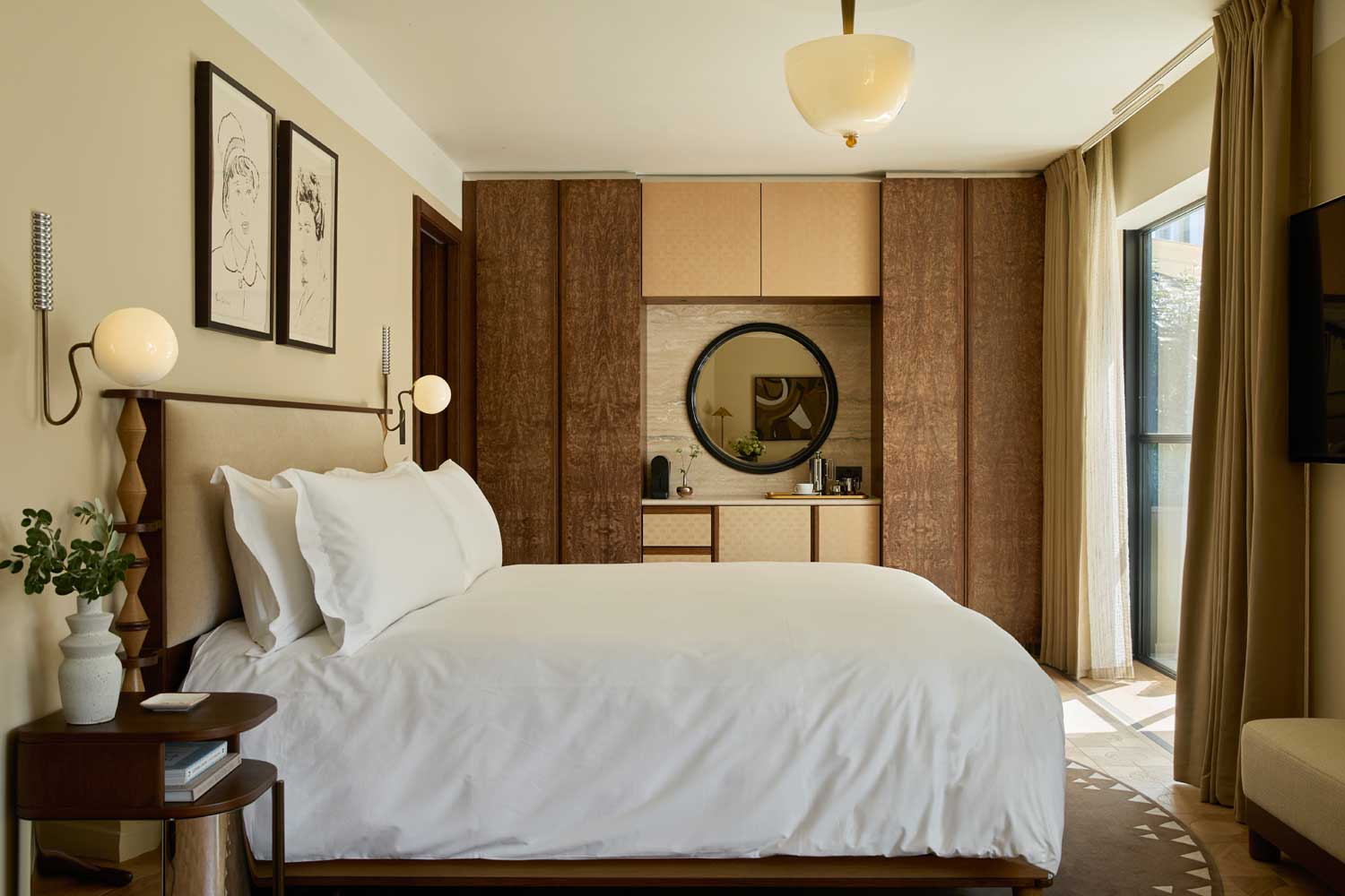 The Newman hotel room with a double bed