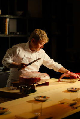 Endo, Upstairs At Annabels, cutting tuna