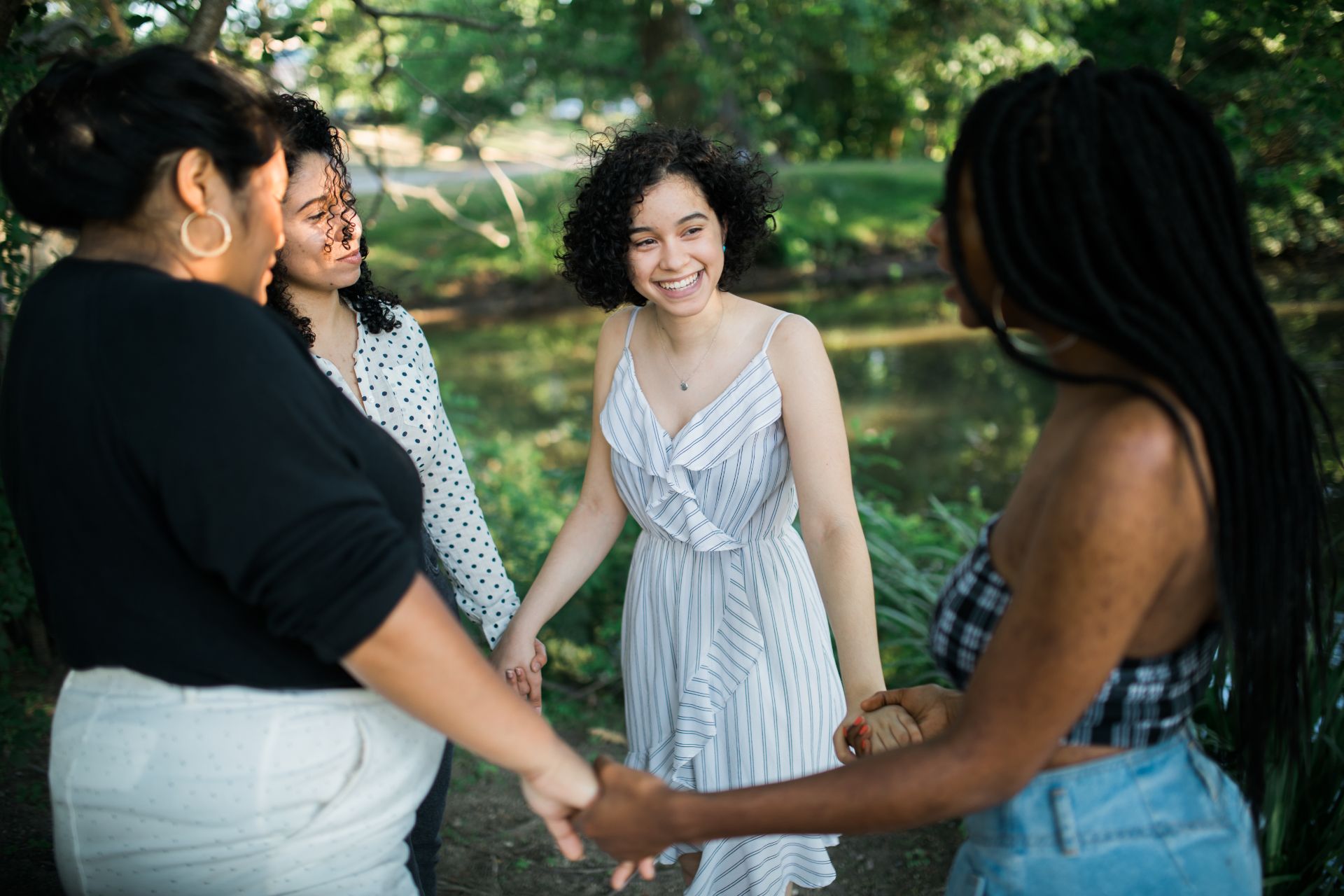 Women standing in a circle