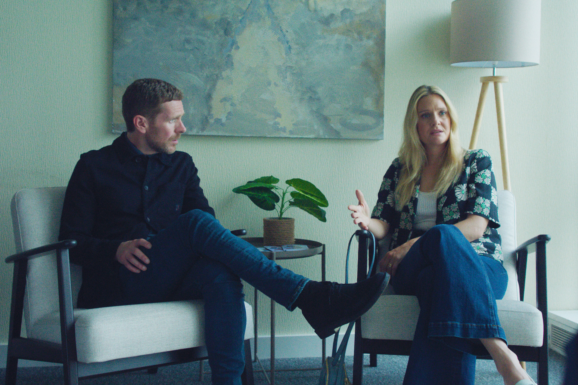 SHAUN EVANS as John Hughes & ROMOLA GARAI as Claire in Betrayal.