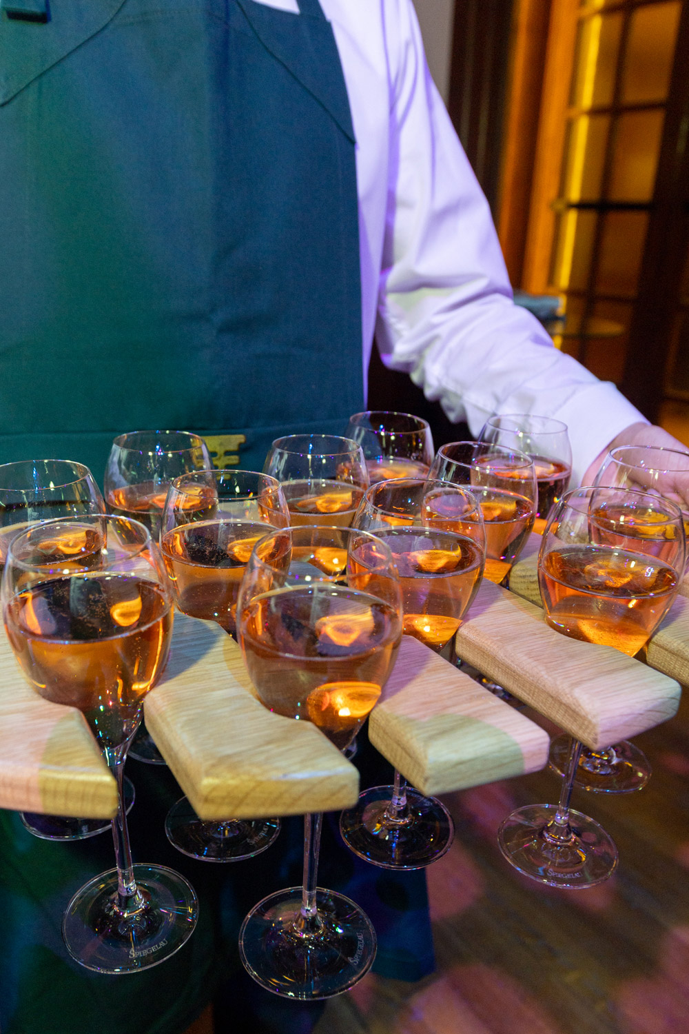 Glasses of Leoube rose wine on a tray