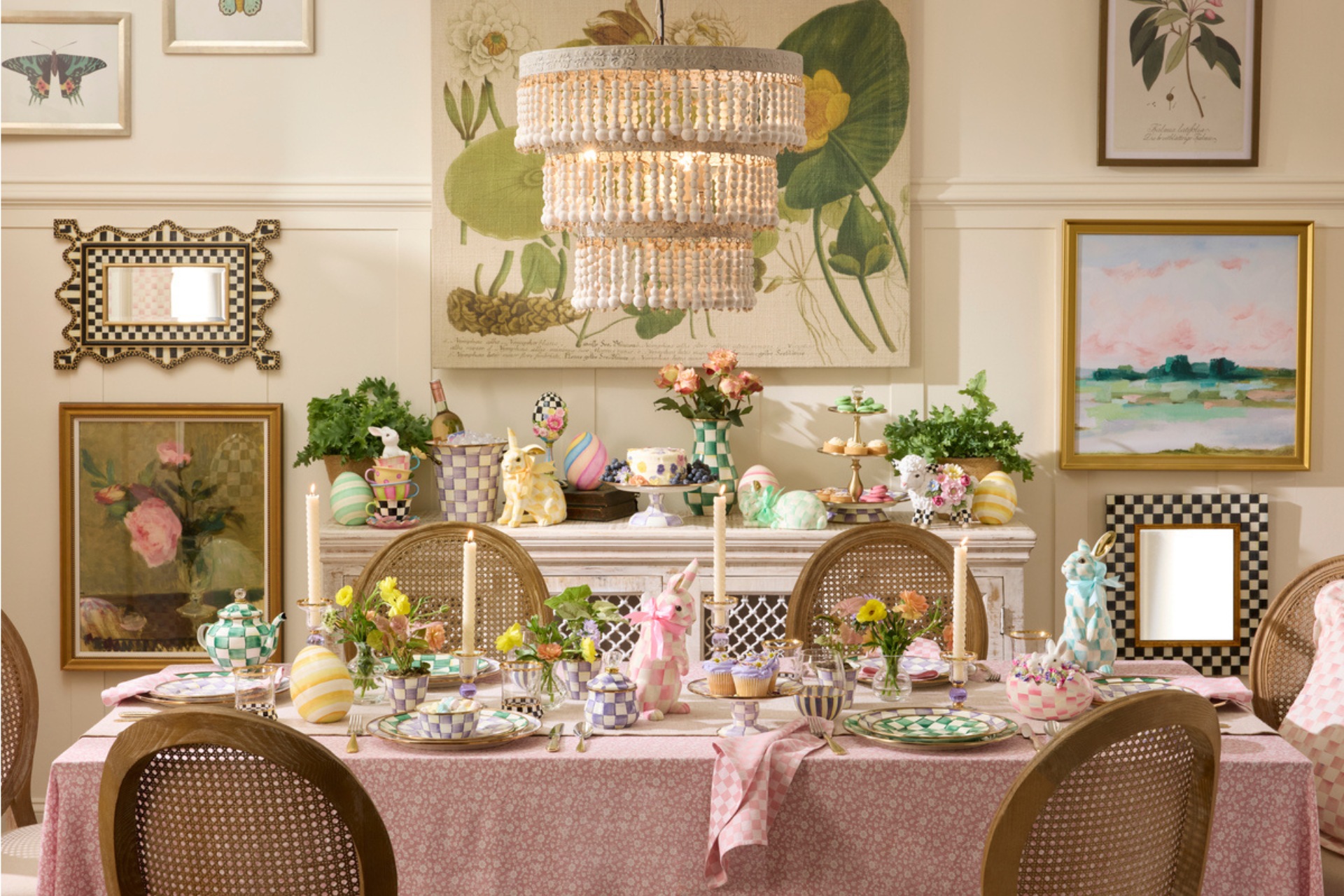 Room decorated with Easter decor