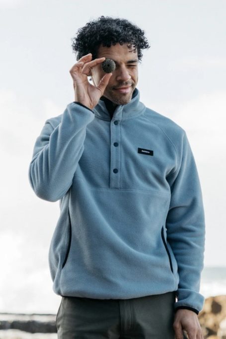 Man wearing blue fleece