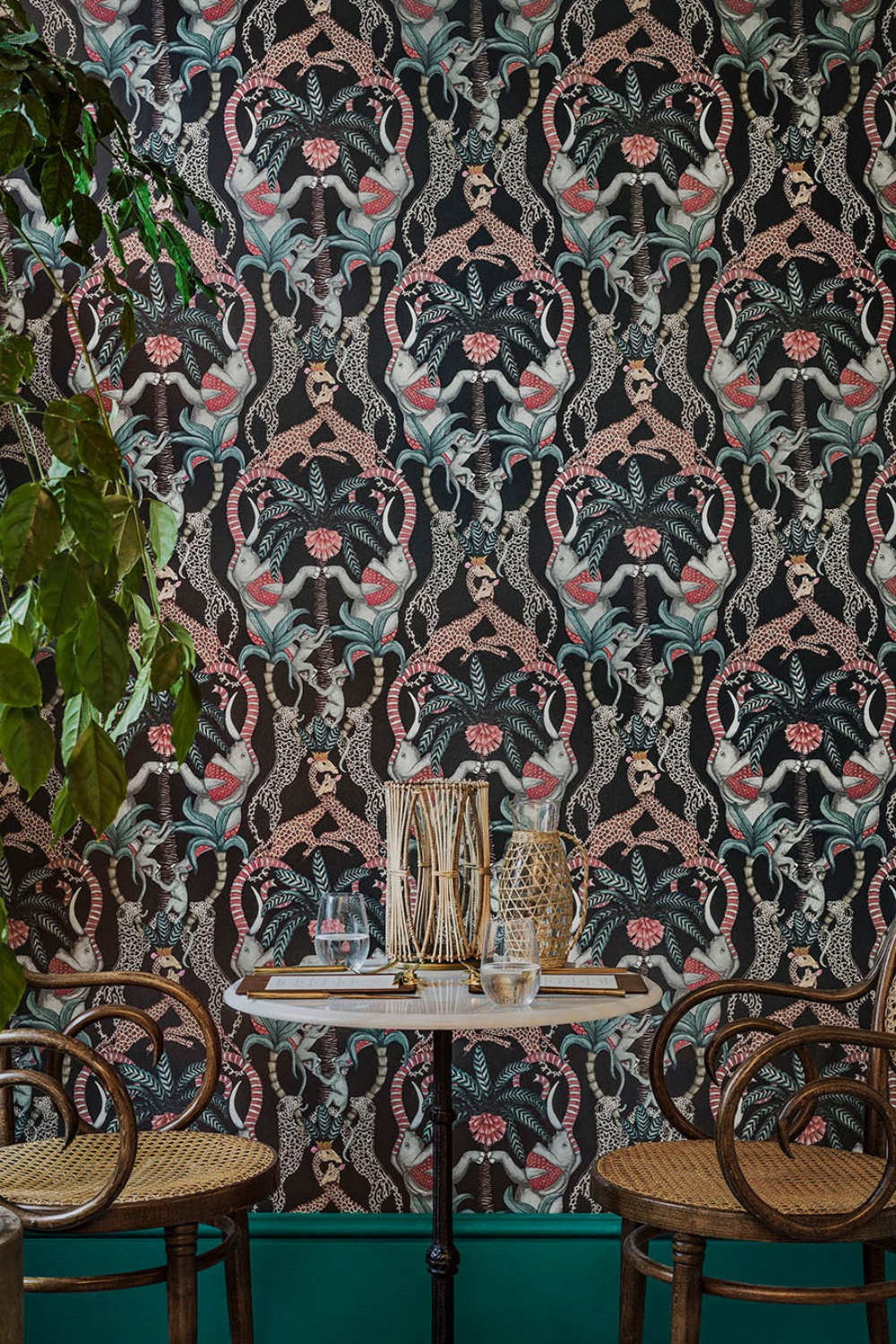 Black tropical wallpaper