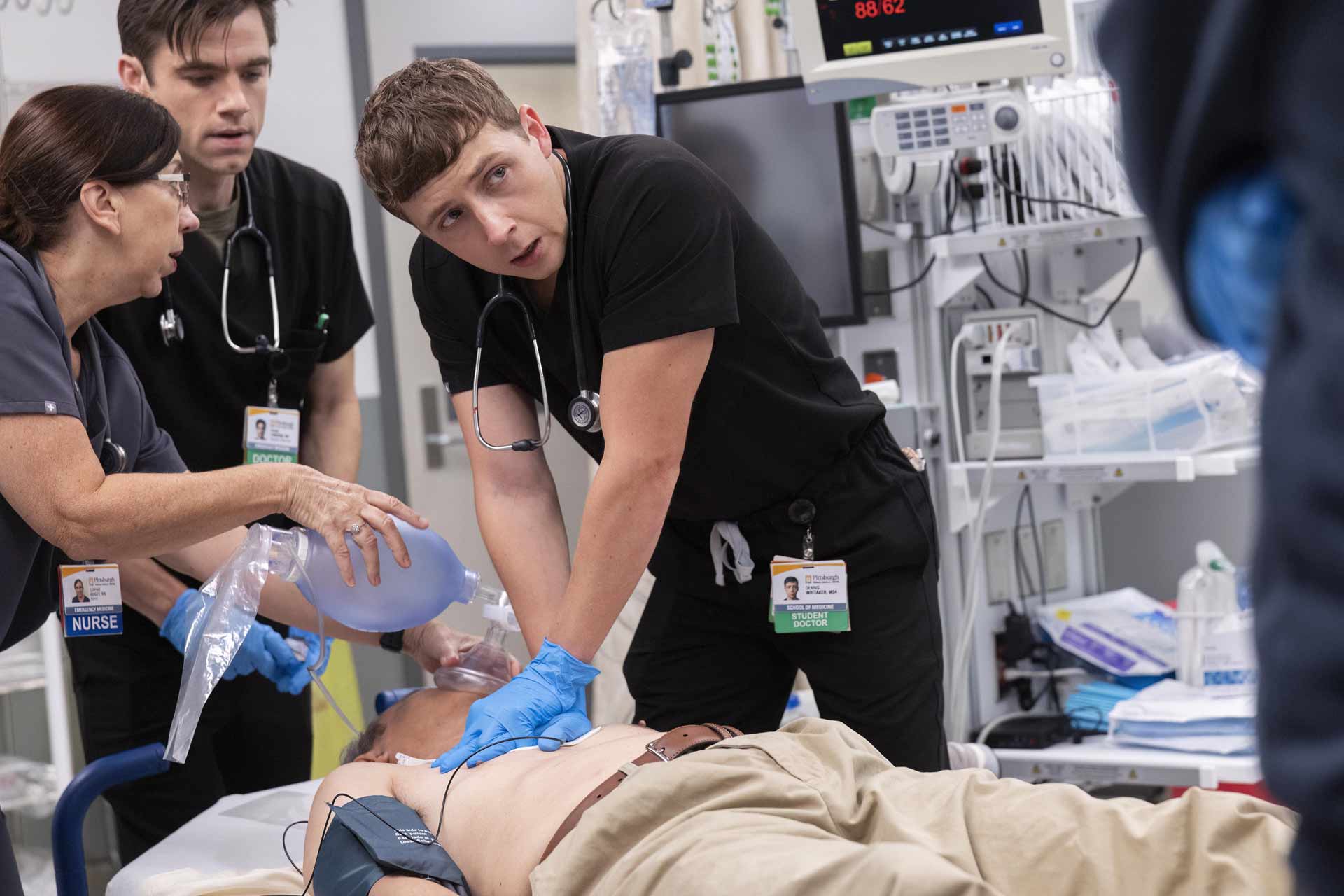 A medical scene in US drama The Pitt