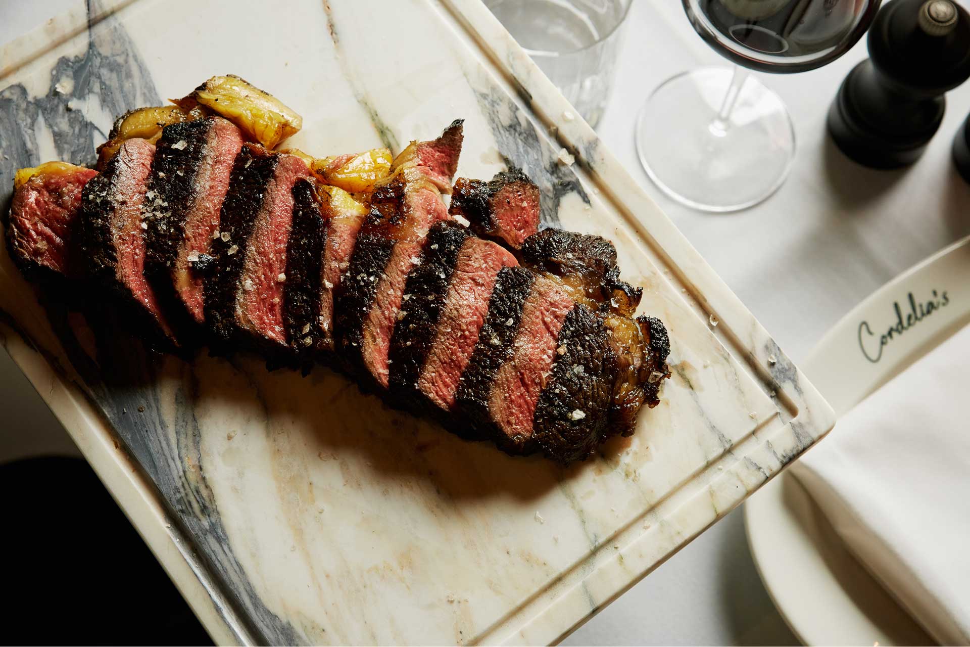 A plate of steak