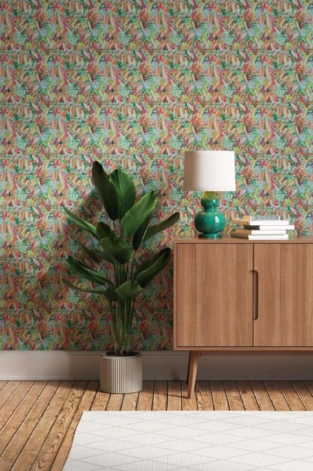 Wallpapered room
