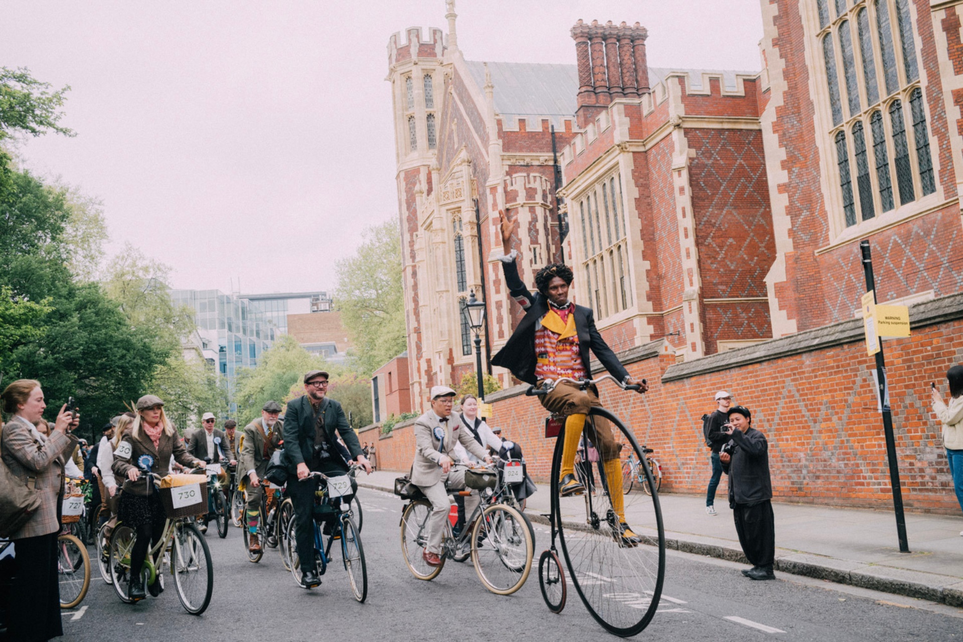 Man on penny-farthing for The Tweed Run
