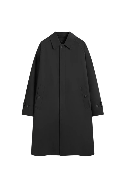 Black waterproof coat for men