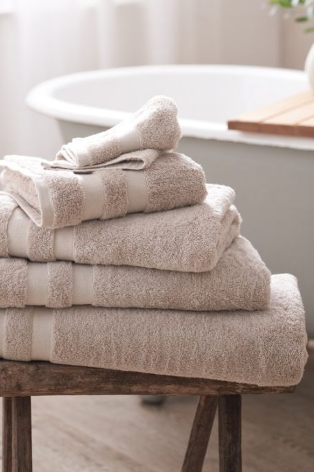 Towels folded and stacked up