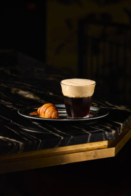 Danico's Cafe de Flore cocktail with a mini croissant
