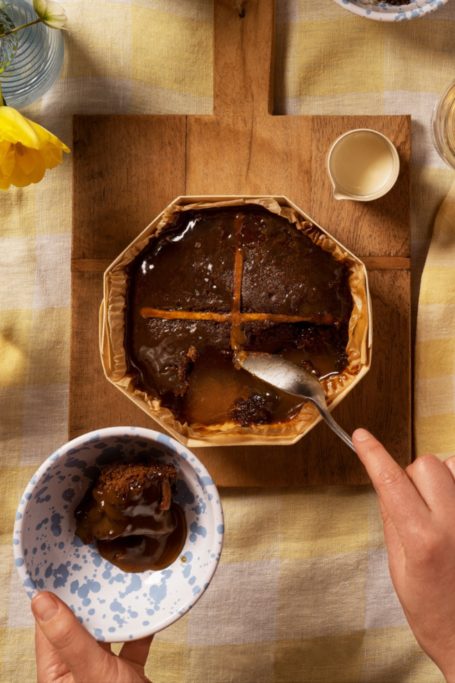 Hot Cross Sticky Toffee Pudding dessert by Daylesford