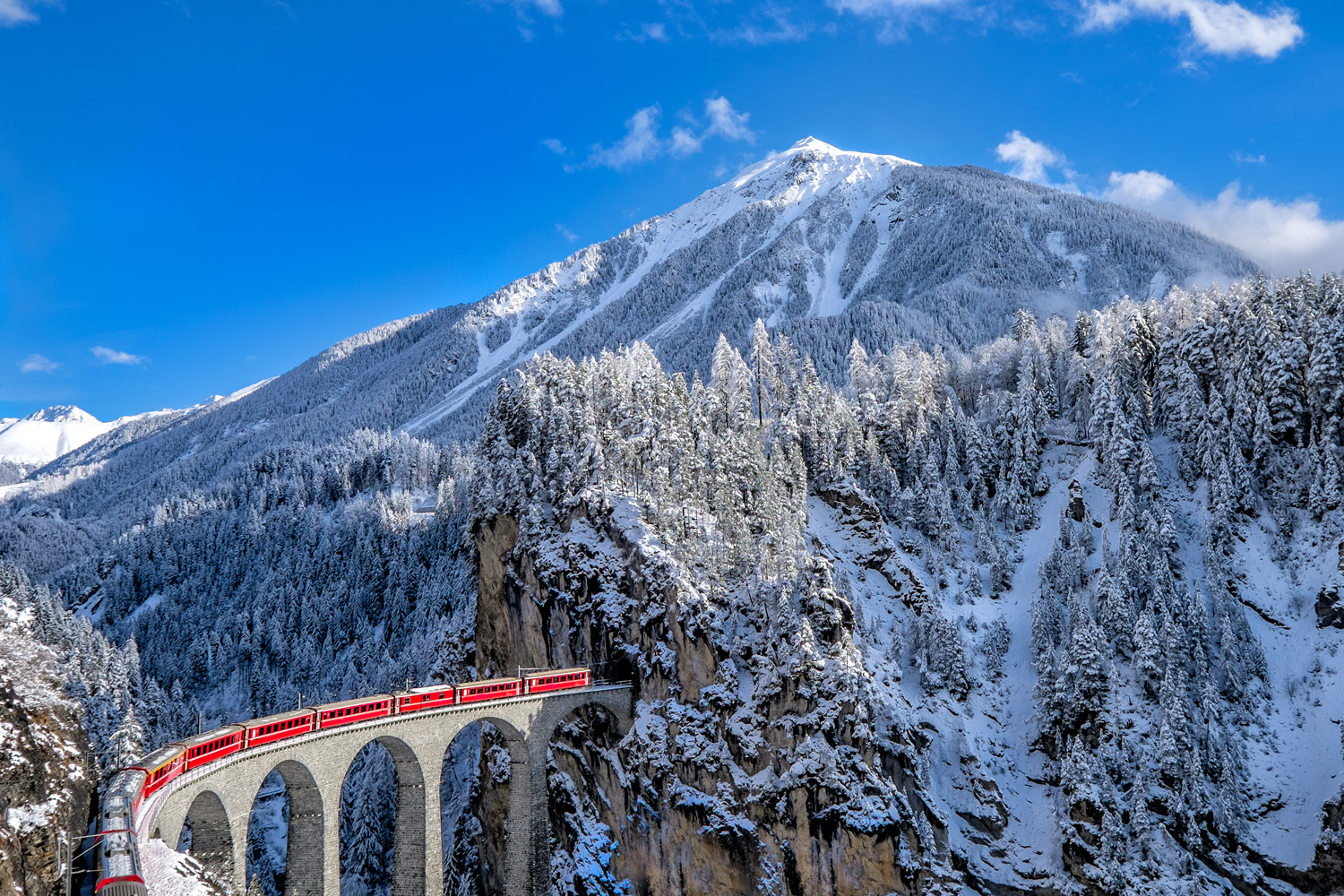 Glacier Express Train In Switzerland
