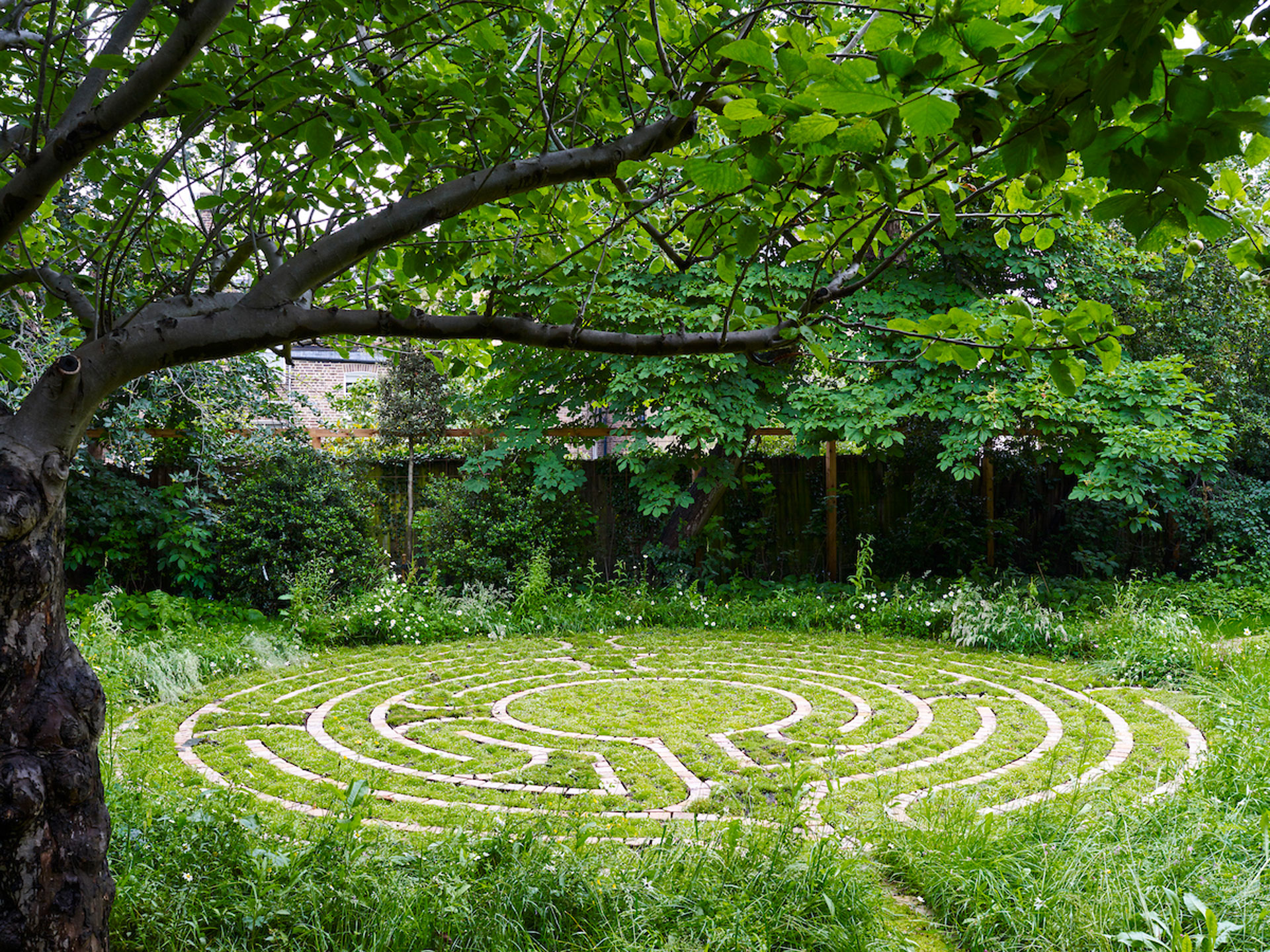 A garden labyrinth designed by Marian Boswall