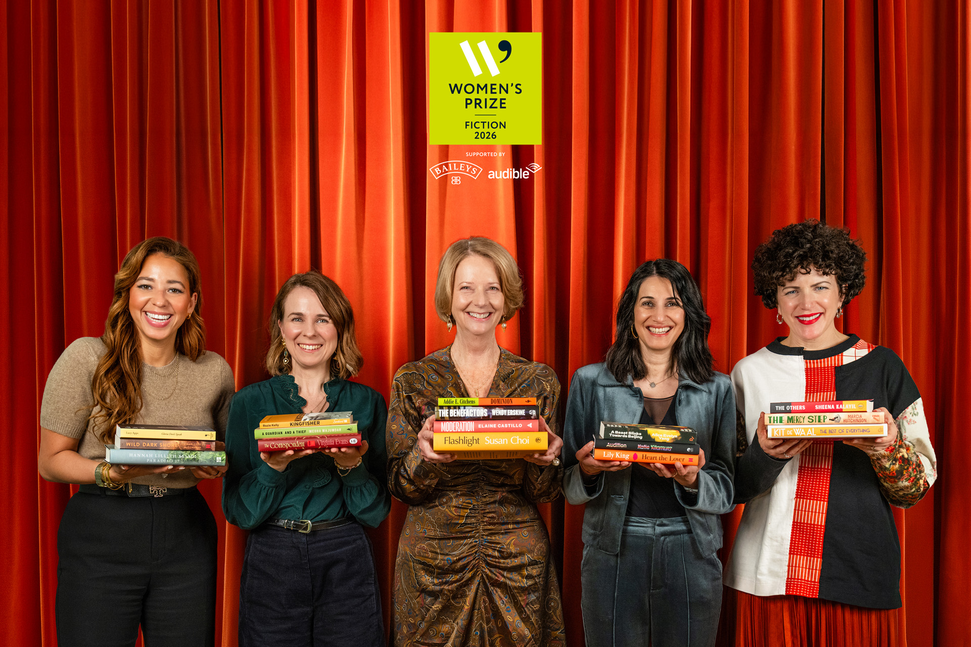 Women's Prize for Fiction 2026 judging panel with the longlist