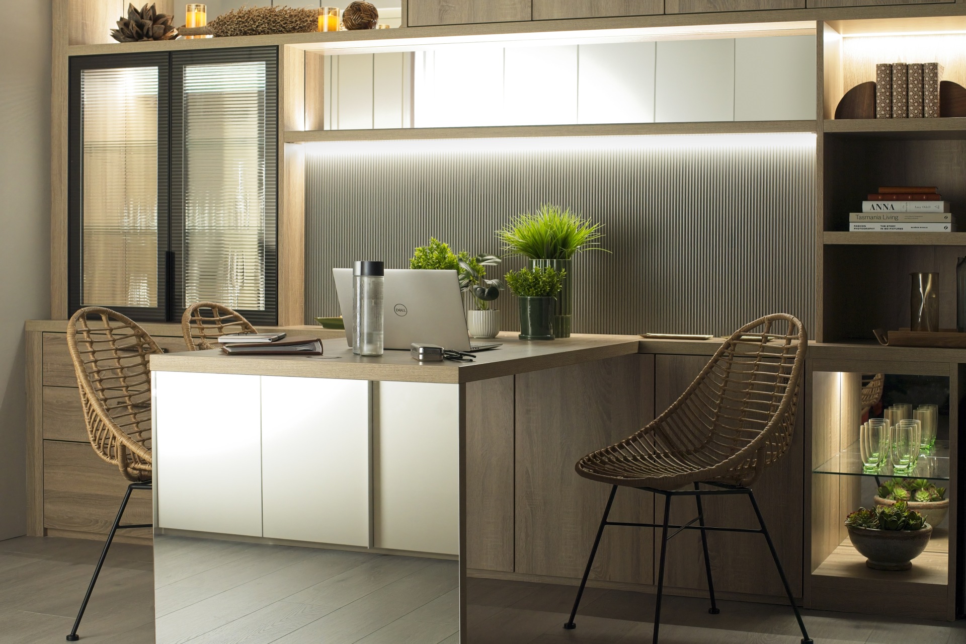 Grey and beige kitchen